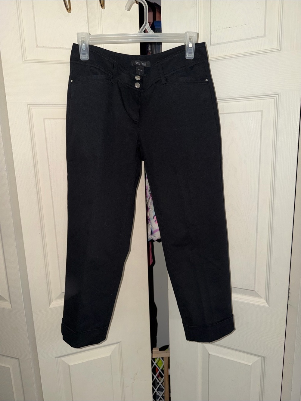 White House Black Market Black Slim Crop Pants